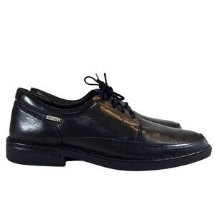 L Pikolinos Bermeo Black Leather Dress Shoes Sz 45 11 11.5 M0M-4255 Lace Up Mens